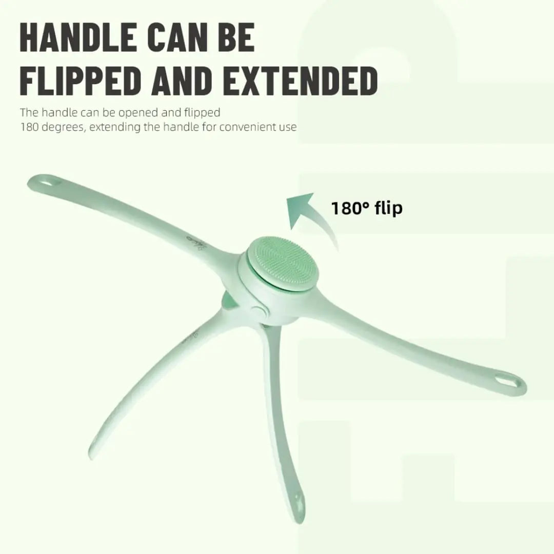 Green handle with 180-degree flip feature on a white background