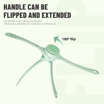 Green handle with 180-degree flip feature on a white background